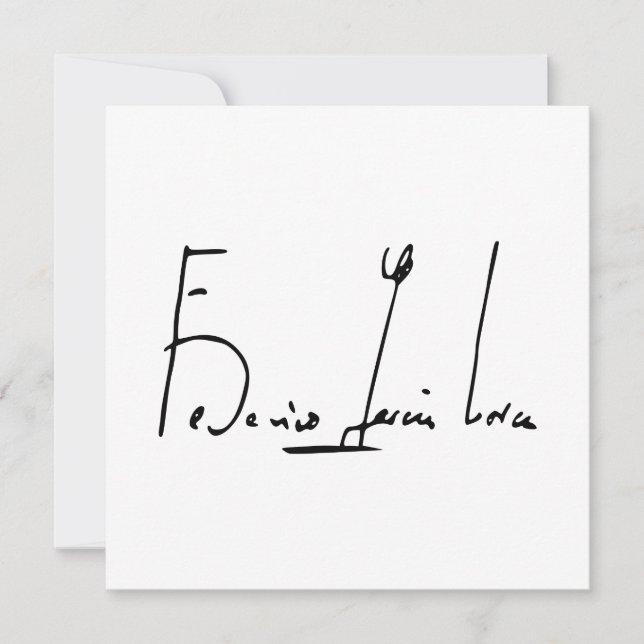 Tarjeta Firma de Federico García Lorca (Anverso)