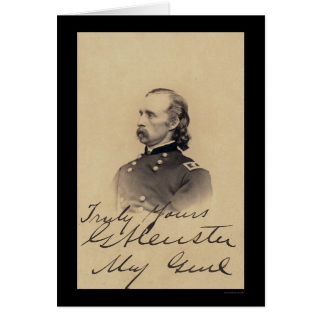 Tarjeta firmada Custer 1866 de George Armstrong (Frente)