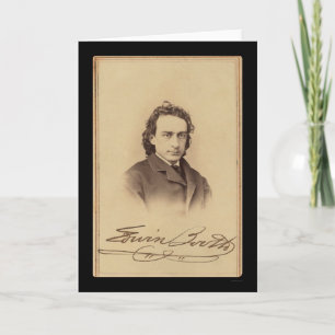 Tarjeta firmada de la cabina 1862 de Edwin del