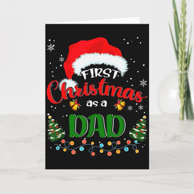 Tarjeta First Christmas As A Dad Funny Christmas Xmas New  (Anverso)