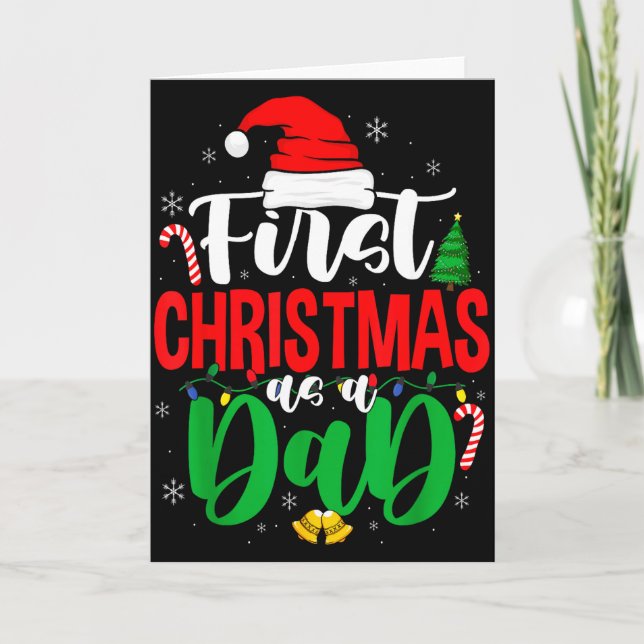 Tarjeta First Christmas As A Dad New Daddy 1st Christmas  (Anverso)