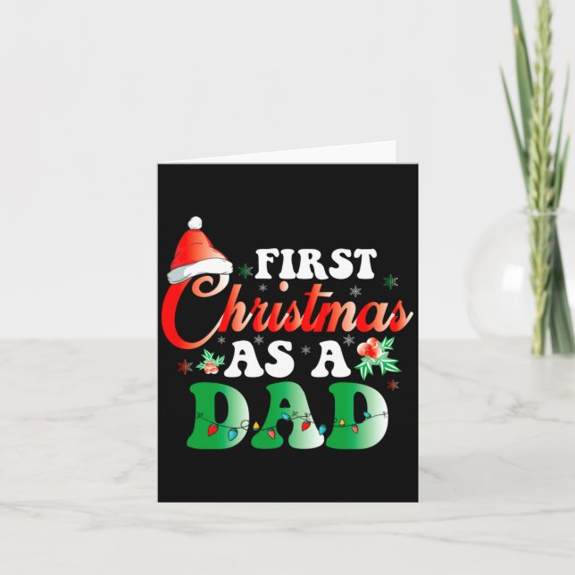 Tarjeta First Christmas As A Dad Xmas Lights New Dad Chris (Anverso)