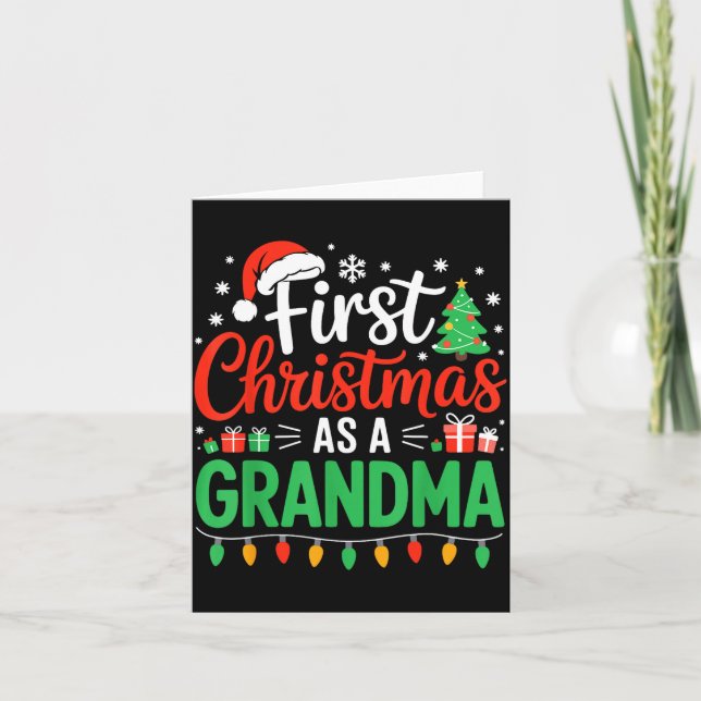 Tarjeta First Christmas As A Grandma Matching New Nana Gra (Anverso)