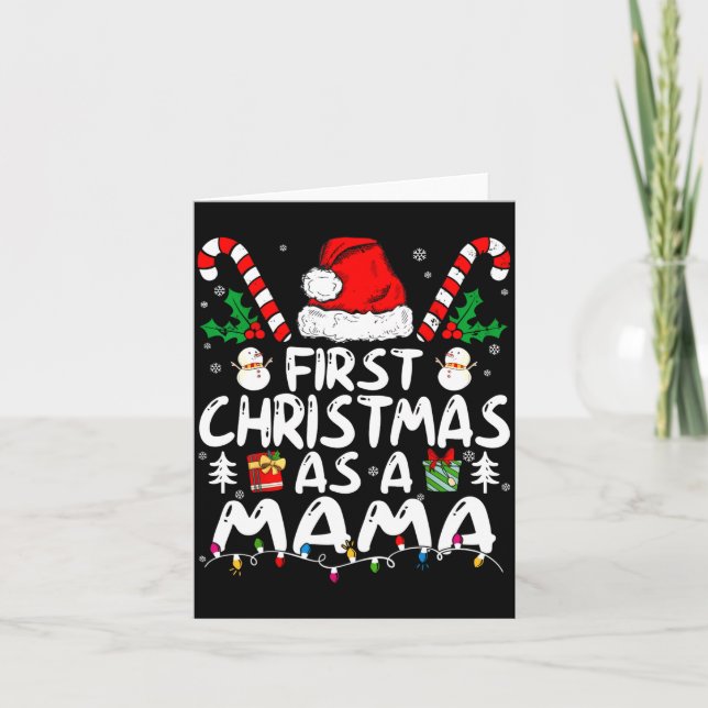 Tarjeta First Christmas As A Mama New Mama Long Sleeve  (Anverso)