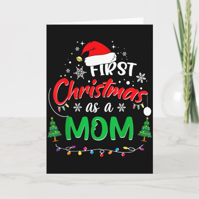 Tarjeta First Christmas As A Mom 1st Christmas Matching Fa (Anverso)