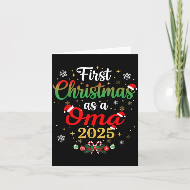Tarjeta First Christmas As A Oma 2025 New Mommy Xmas  (Anverso)