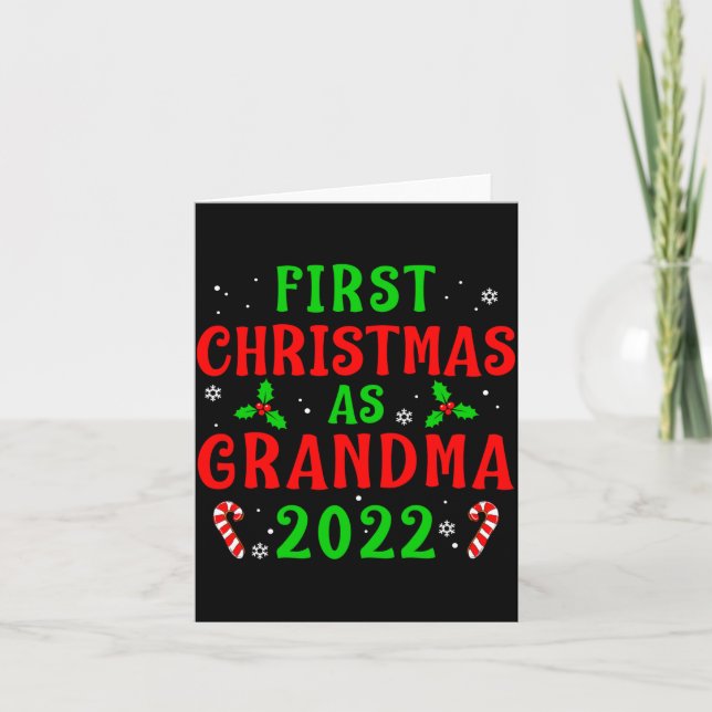 Tarjeta First Christmas As Grandma Xmas Grandmother New Gr (Anverso)
