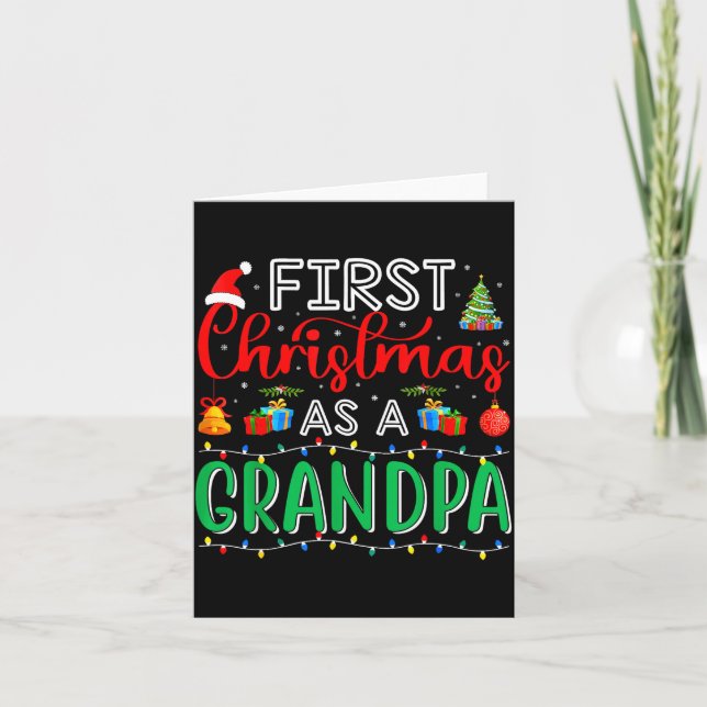 Tarjeta First Christmas As Grandpa Family Matching New Gra (Anverso)