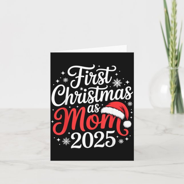 Tarjeta First Christmas As Mom 2025 Family Matching New Mo (Anverso)