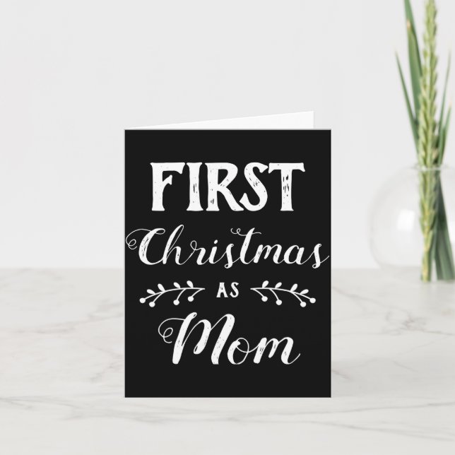 Tarjeta First Christmas As Mom Family Matching White Text  (Anverso)