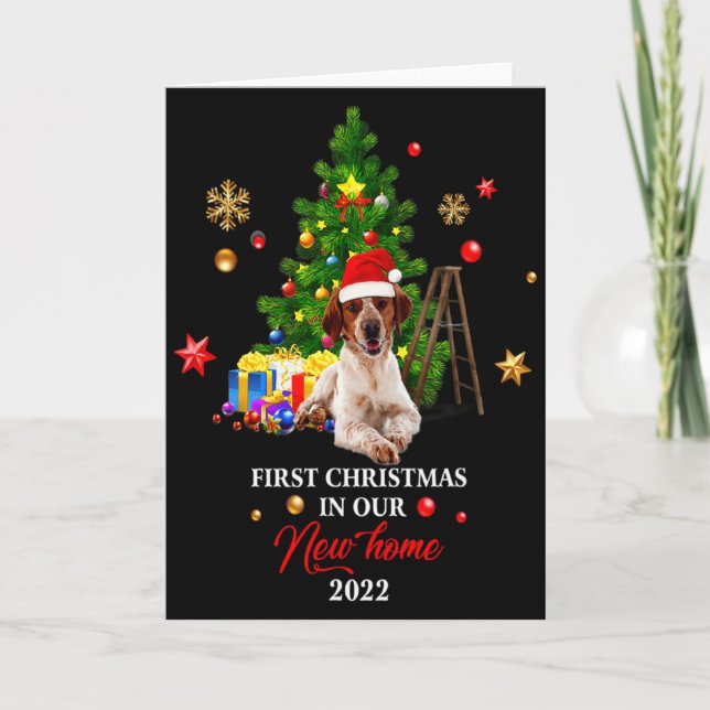 Tarjeta First Christmas In Our New Home Xmas Beagle Dog T  (Anverso)