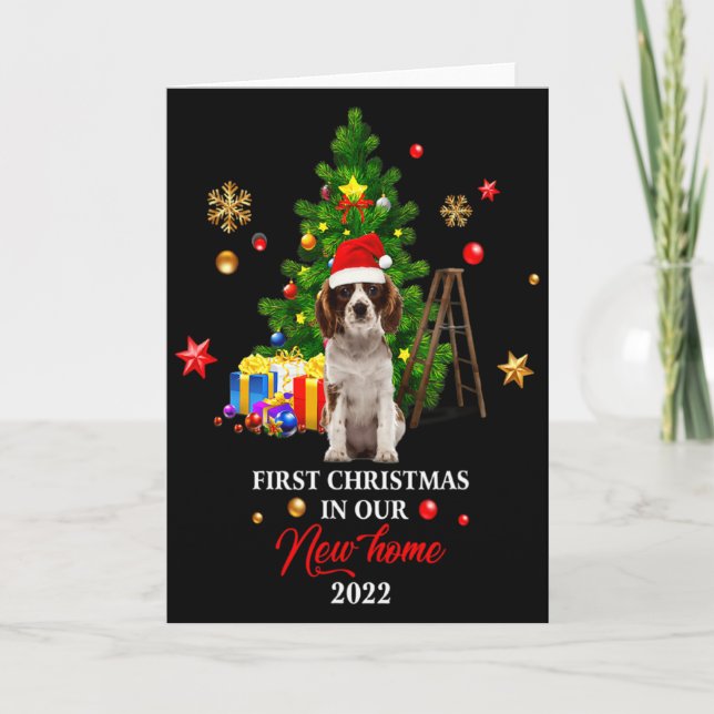 Tarjeta First Christmas In Our New Home Xmas For Spaniel T (Anverso)