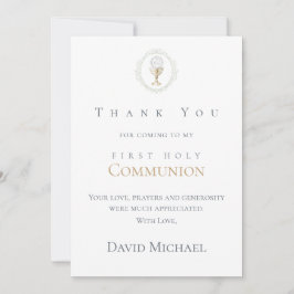 Tarjeta First Communion  thank you
