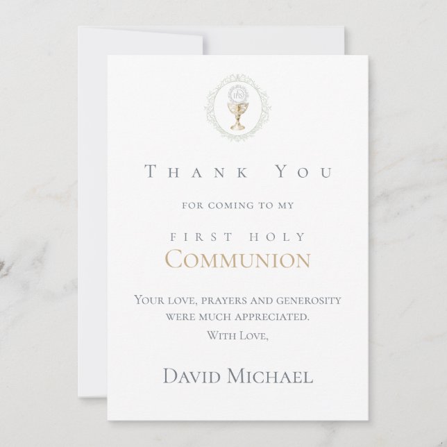 Tarjeta First Communion  thank you (Anverso)
