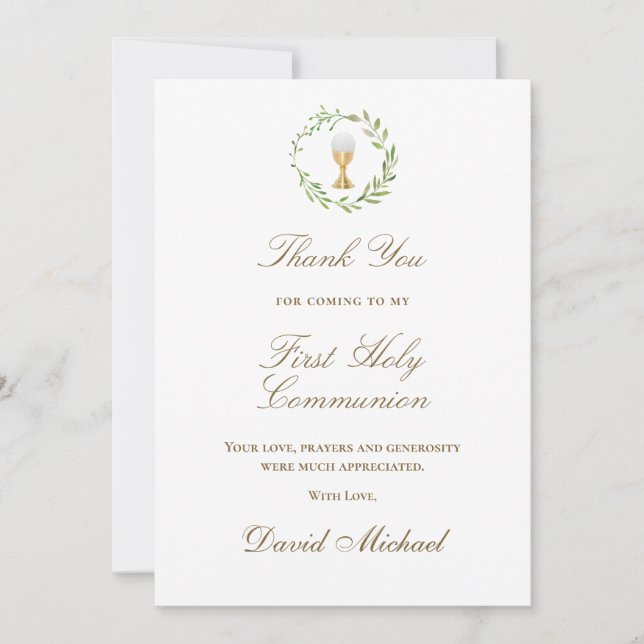 Tarjeta First Communion thank you (Anverso)