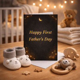 Tarjeta First Father’s Day Elegant Gold Personalized Card