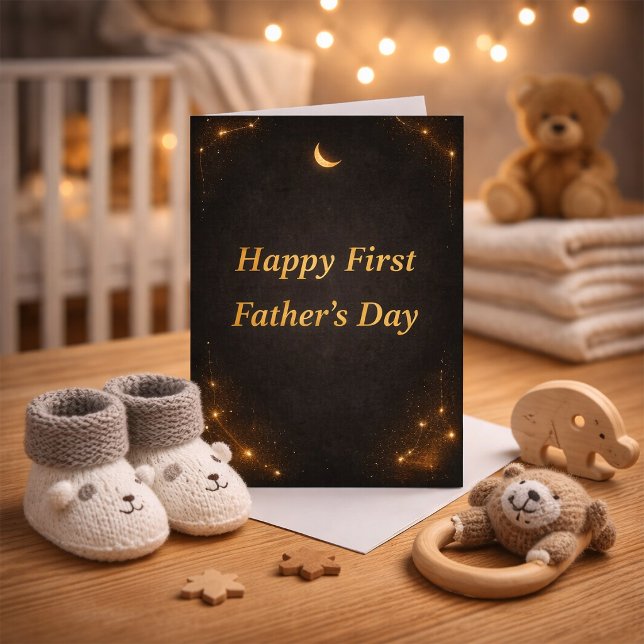 Tarjeta First Father’s Day Elegant Gold Personalized Card  (Subido por el creador)