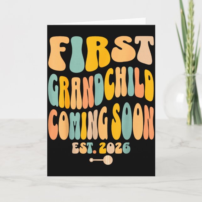 Tarjeta First Granhild Coming Soon 2026 Baby Announcement  (Anverso)