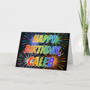 Tarjeta First Name "CALEB" Fun "HAPPY BIRTHDAY"