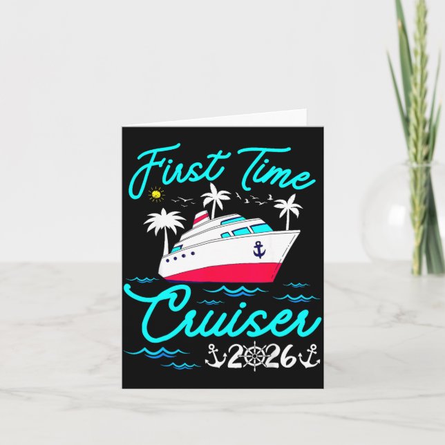 Tarjeta First Time Cruiser 2026 1st Cruise Vacation Family (Anverso)