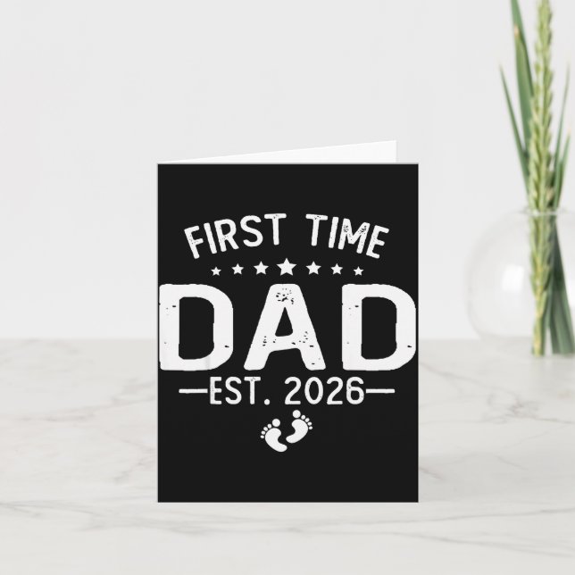 Tarjeta First Time Daddy New Dad Est 2026 Shirt Fathers Da (Anverso)