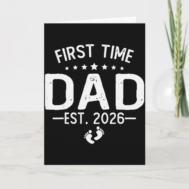 Tarjeta First Time Daddy New Dad Est 2026 Shirt Fathers Da (Anverso)