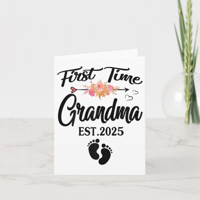 Tarjeta First Time Grandma 2025 Mothers Day Promoted To Gr (Anverso)