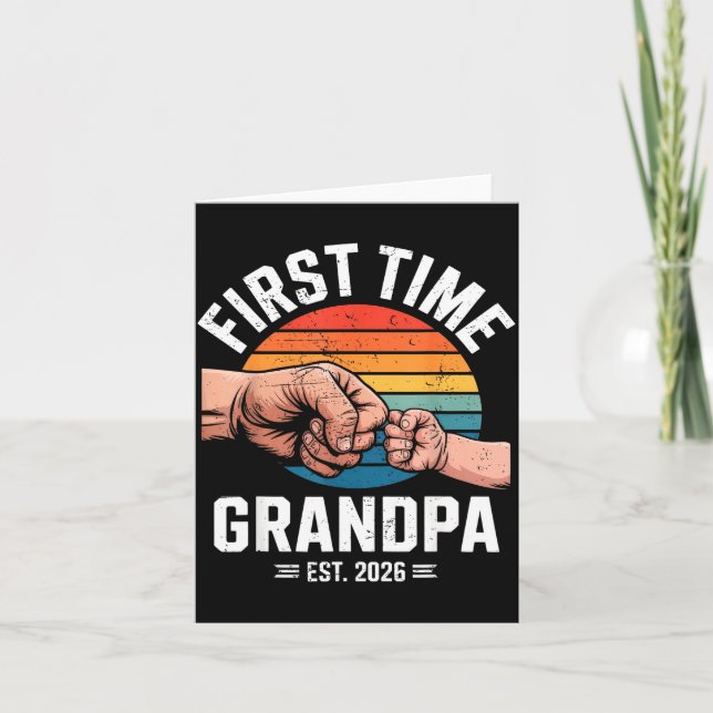 Tarjeta First Time Grandpa Est 2026 Baby Announcement Grea (Anverso)