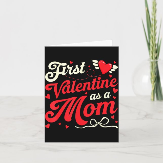 Tarjeta First Valentine As A Mom Funny Valentine New Dad B (Anverso)