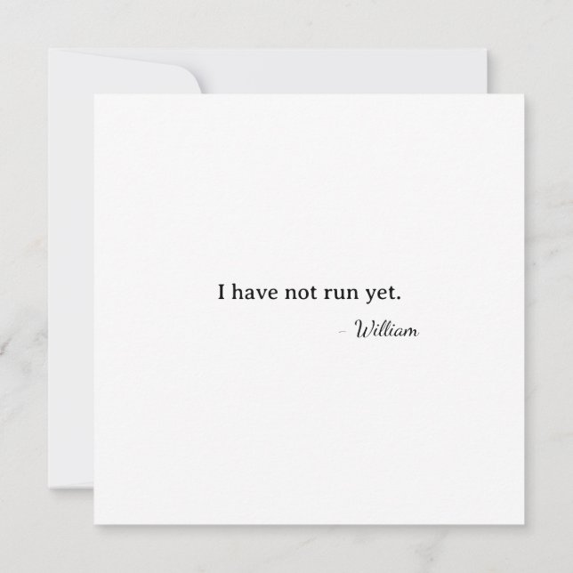 Tarjeta First Valentine I didn't run yet (Reverso)