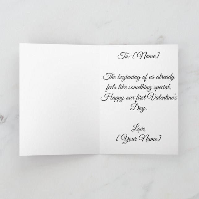 Tarjeta First Valentine's Day Together | Valentines Card (Interior)