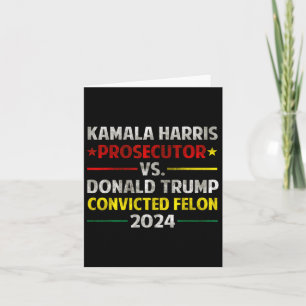 Tarjeta Fiscal Harris contra Donald Trump condenado Felon