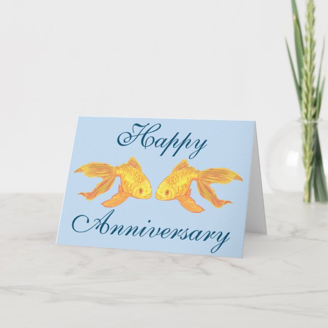 Tarjeta Fish Aniversario Dorado (Anverso)
