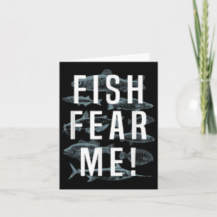 Tarjeta Fish Fear Me Miedo Camisa Pescadora, Regalo De Tee