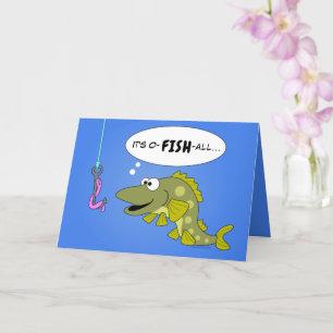 Tarjeta Fish Gracioso Cumpleaños para el Pescador Mayor