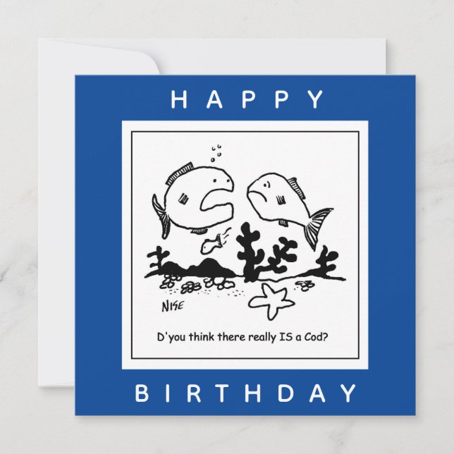 Tarjeta Fish pregunta si hay un personalizado de Dios (Anverso)