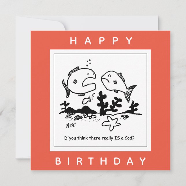 Tarjeta Fish pregunta si hay un personalizado de Dios (Anverso)