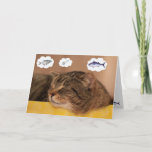 Tarjeta Fish y Cat Funny Dreams Cumpleaños<br><div class="desc">¡Que todos tus sueños de cumpleaños se hagan realidad! Ya sea pescado,  regalos,  diversión,  o lo que tu corazón desee. Gracias por mirar y esperar que te reías. Foto ©Christine Greenspan. Pescado con licencia y gráficos de cumpleaños.</div>