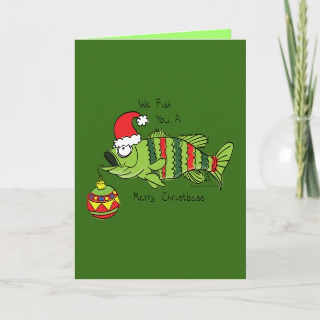 Tarjeta Fish you a Merry - Navidades Bass Grecard (Anverso)