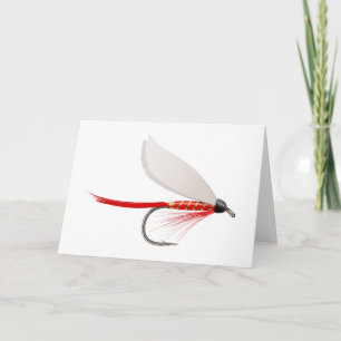 Tarjeta Fishing Dry Fly Red
