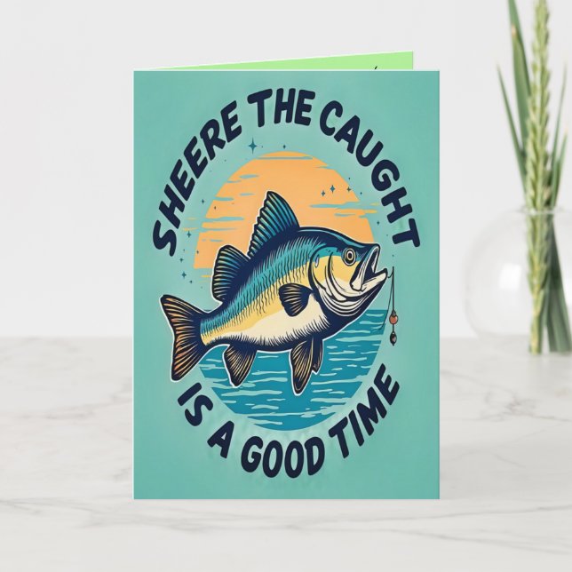 Tarjeta Fishing for Happiness, Folded Greeting Card (Anverso)