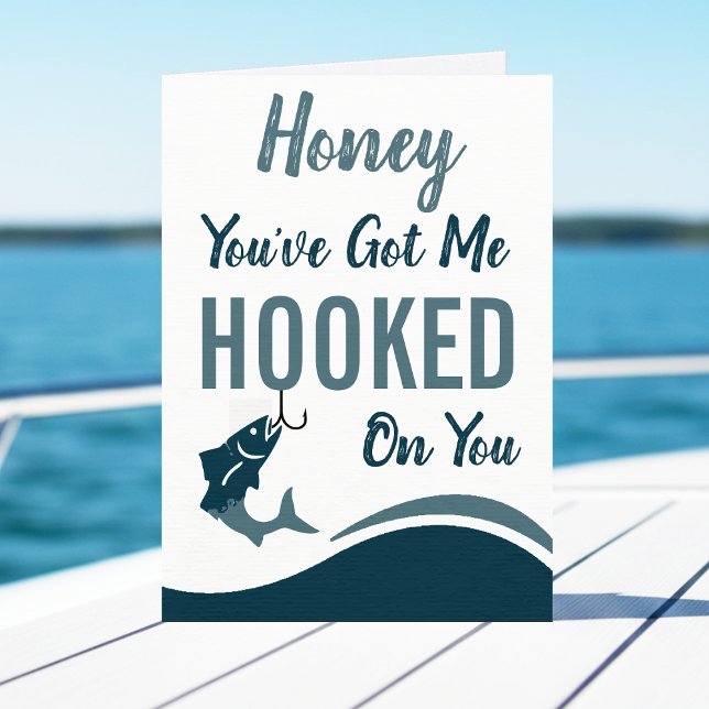 Tarjeta Fishing Hooked on You Funny Happy Birthday (Subido por el creador)