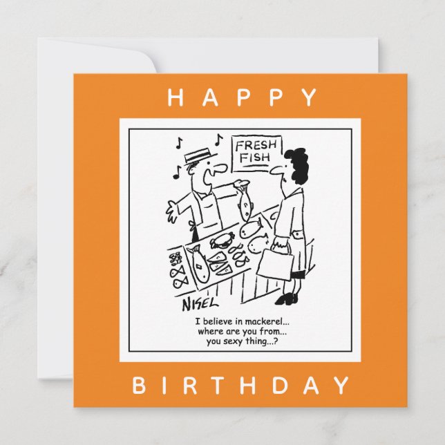 Tarjeta Fishmonger canta sobre el Personalizado de Mackere (Anverso)