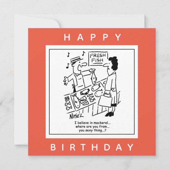 Tarjeta Fishmonger canta sobre el Personalizado de Mackere (Anverso)