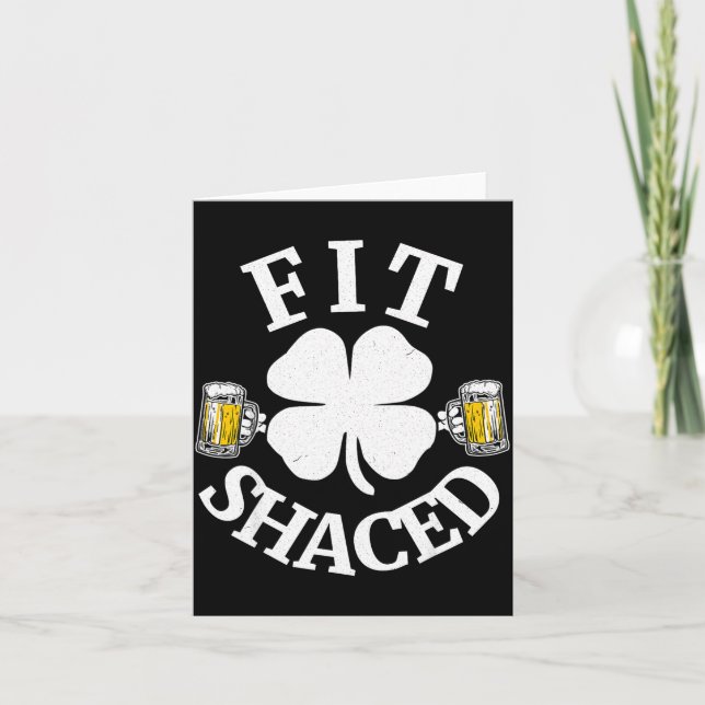 Tarjeta Fit Shaced Funny St Patricks Day Shamrock Beer Gif (Anverso)