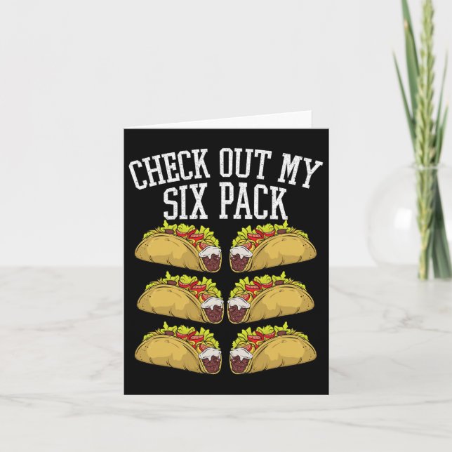 Tarjeta Fitness 6 Pack Tacos Funny Gym Top Para Tac (Anverso)
