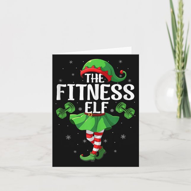 Tarjeta Fitness Elf Christmas Girls Women Elf Squad Xmas F (Anverso)