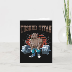 Tarjeta Fitness Walrus Doing Deadlift Entrenamiento Gym