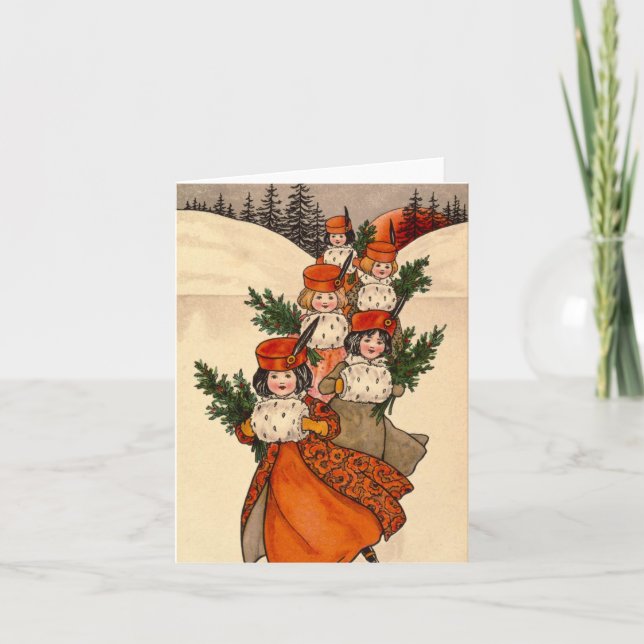 Tarjeta Five Girls With Furry Muffs - Florence Hardy (Anverso)