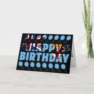 Tarjeta Fiyi Flag Patriótico Cumpleaños